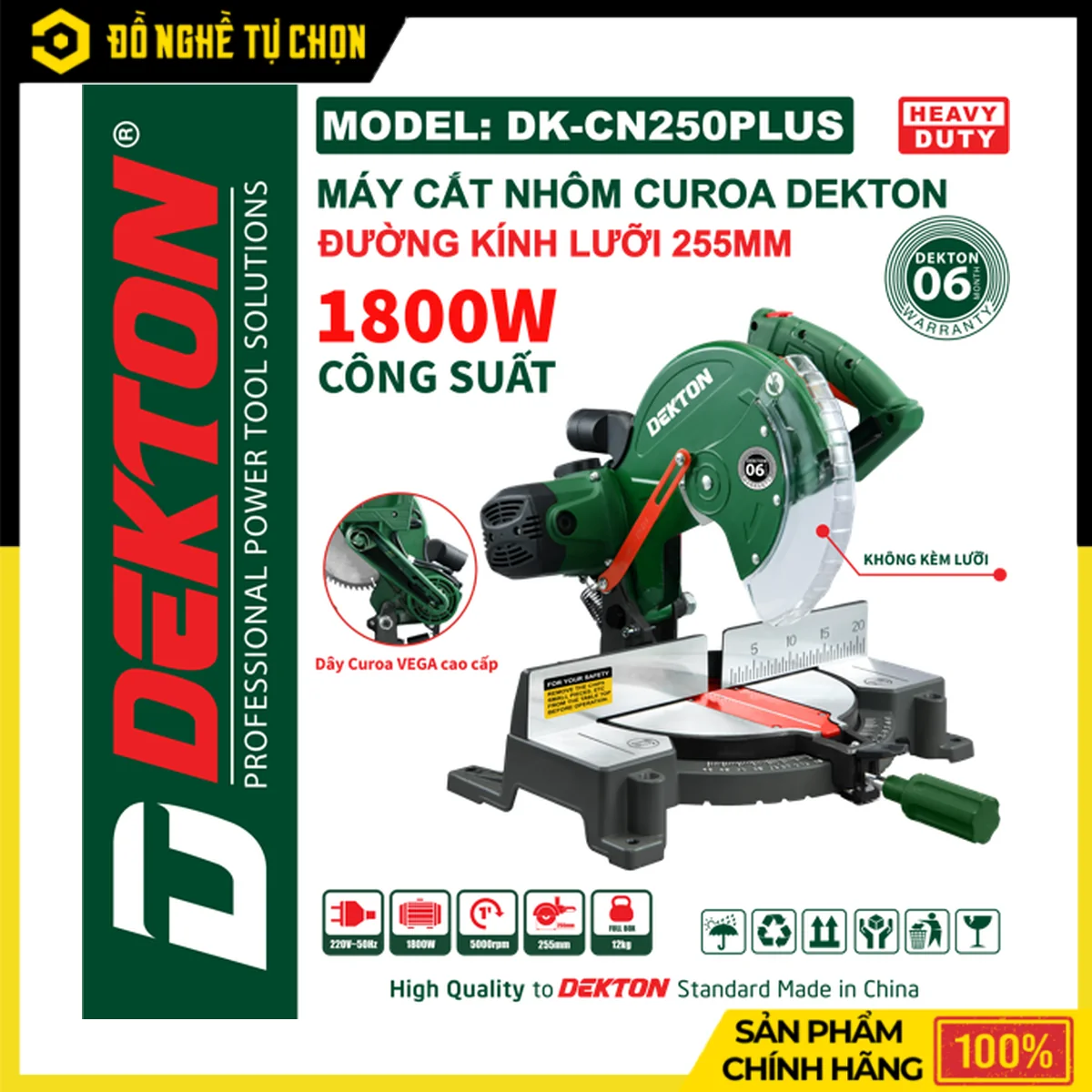 Máy cắt nhôm Dekton DK-CN250PLUS 255mm: có hợp thợ nhôm kính Cần Thơ?