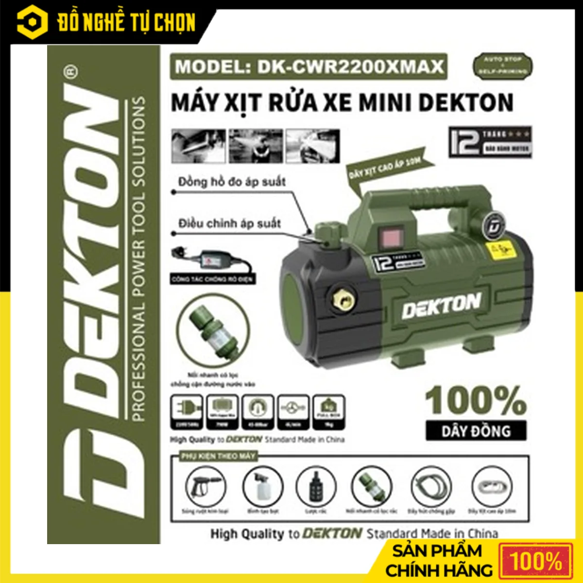 Máy xịt rửa Dekton cho thợ điện lạnh Cần Thơ: chọn PRO hay XMAX